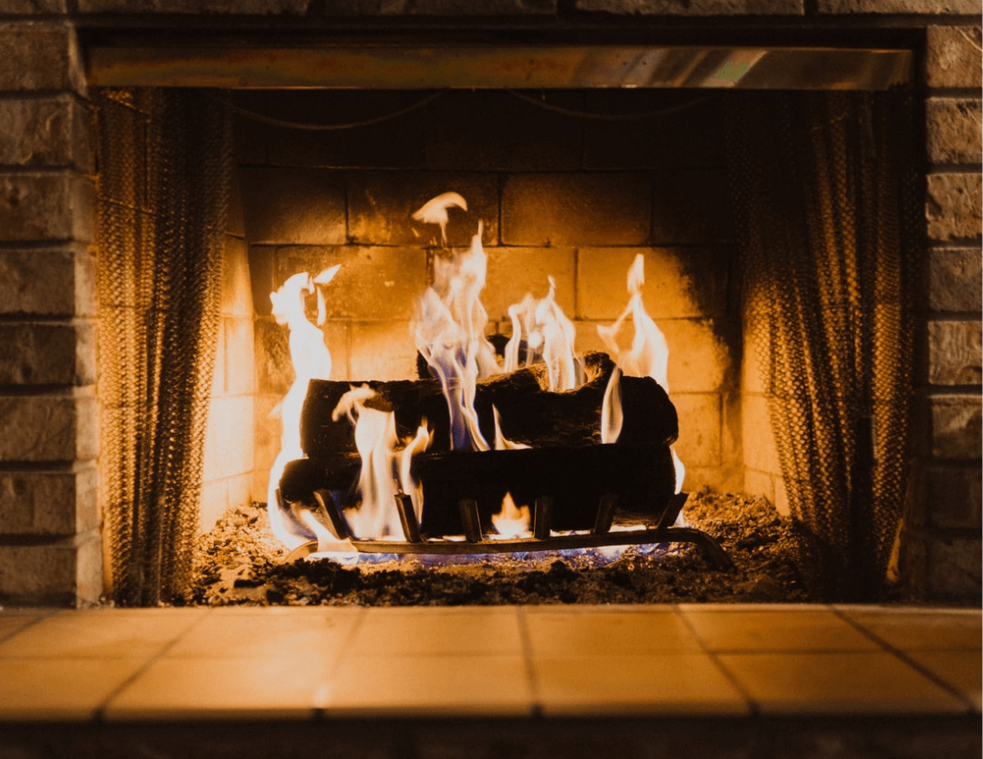 gas log fireplace in repair